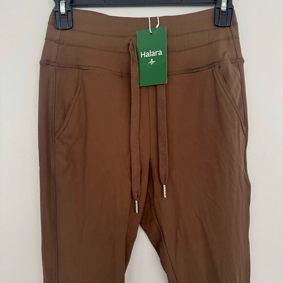 Halara High Waisted Drawstring Side Pocket Full Length Joggers in Brown - Picture 3 of 8